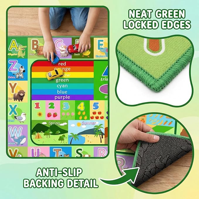 Kids Rug for Playroom Bedroom, 2.5x4 Feet Educational ABC Area Rug for - Image 2