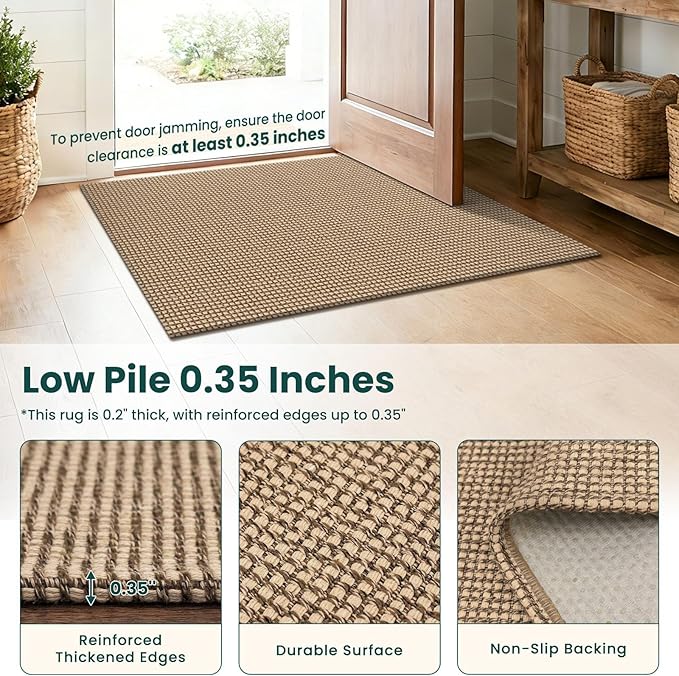 KOZYFLY Boho Rugs for Entryway 3x5 ft Washable Area Rug Non Slip Rubber Backed - Image 4