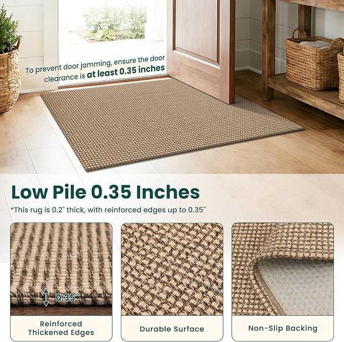 KOZYFLY Boho 2x4 Entry Runner Rug, Small Washable Runners - Image 4