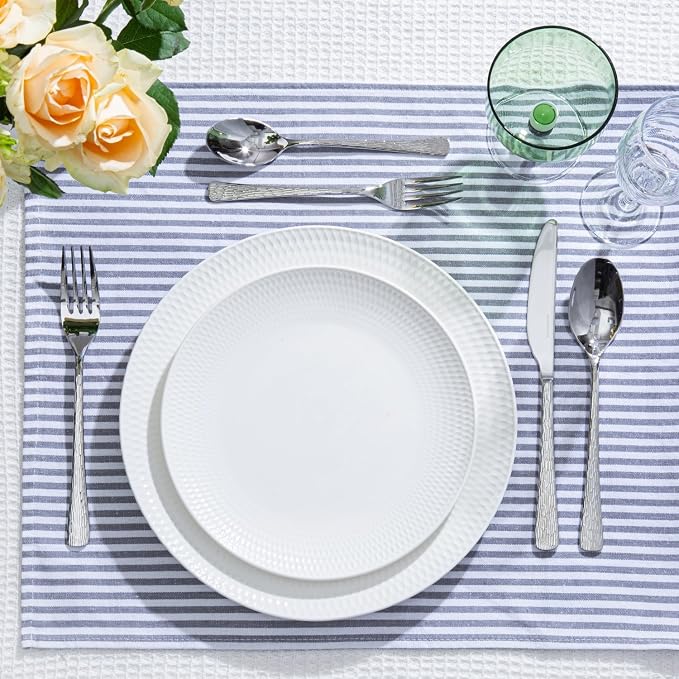 Silverware Set for 12, 60 Piece Flatware Set, 18/10 Stainless Steel | Hammered - Image 8