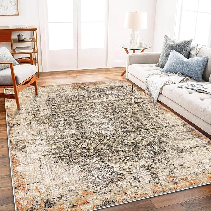 CHAMPLANT Area Rug 10'x14' Washable Vintage Traditional Mat Distressed Indoor - Image 3