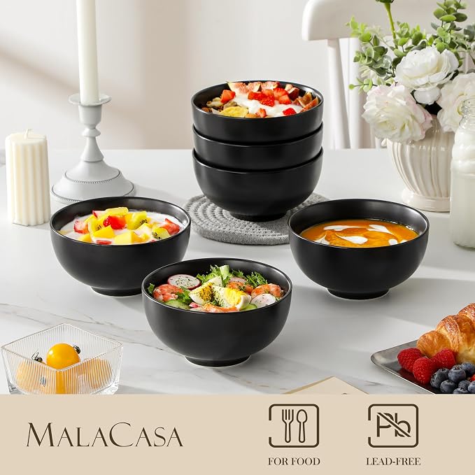 MALACASA 26 Qz Porcelain Soup Bowls, Series Regular - Image 3