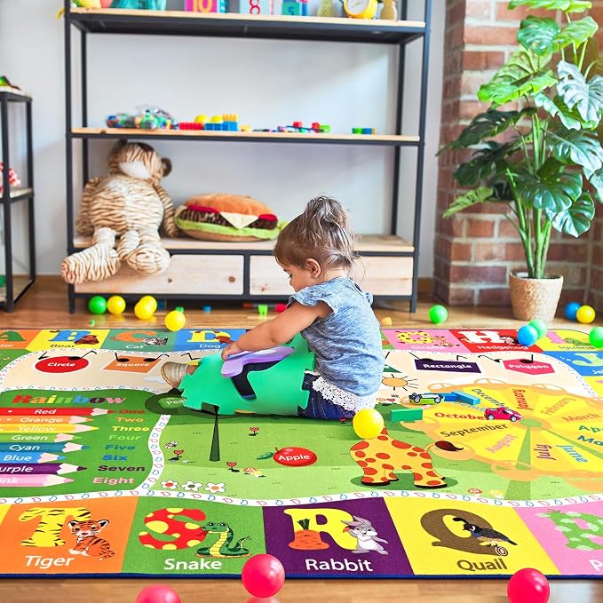 5x7 Playroom Rugs for Kids Washable, Educational and Fun Playmat - Image 5