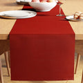 Encasa XO Table Runner, Yarn Dyed Ribbed Cotton 13"x98" | Solid Red, 12-Ply by EncasaXO