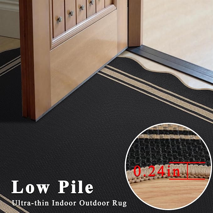 5x7 Scalloped Rug Easy Jute Washable Outdoor Patio Rug - Image 7