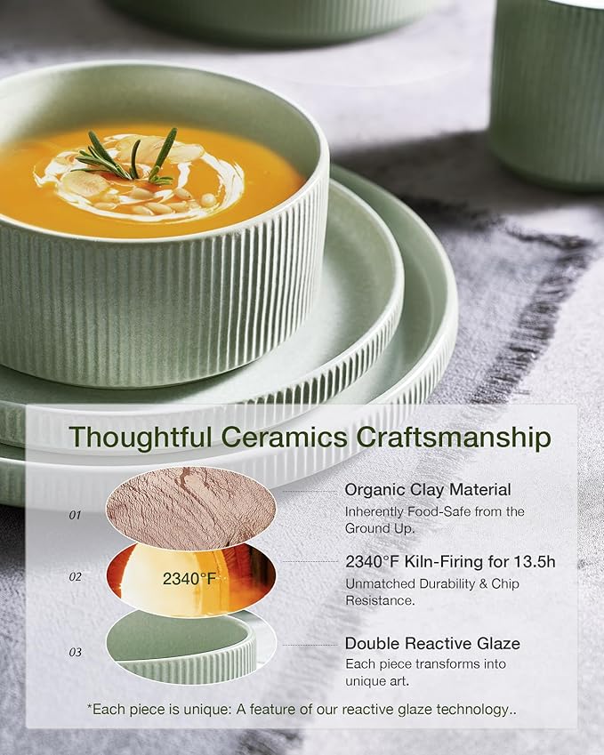 Famiware Star Ceramic Plates and Bowls Sets, Reactive Glaze Dishes - Image 5