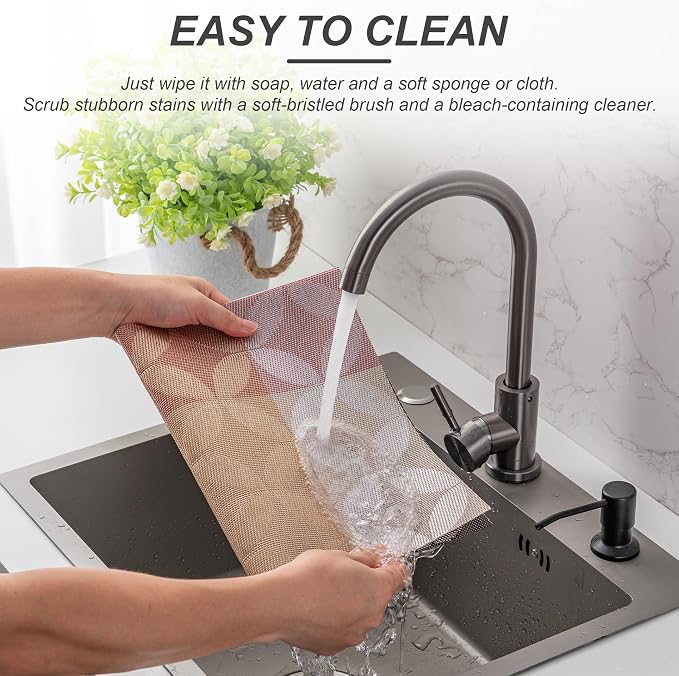 Placemats Set of 6 Washable Indoor | Outdoor Vinyl Place Mats - Image 3