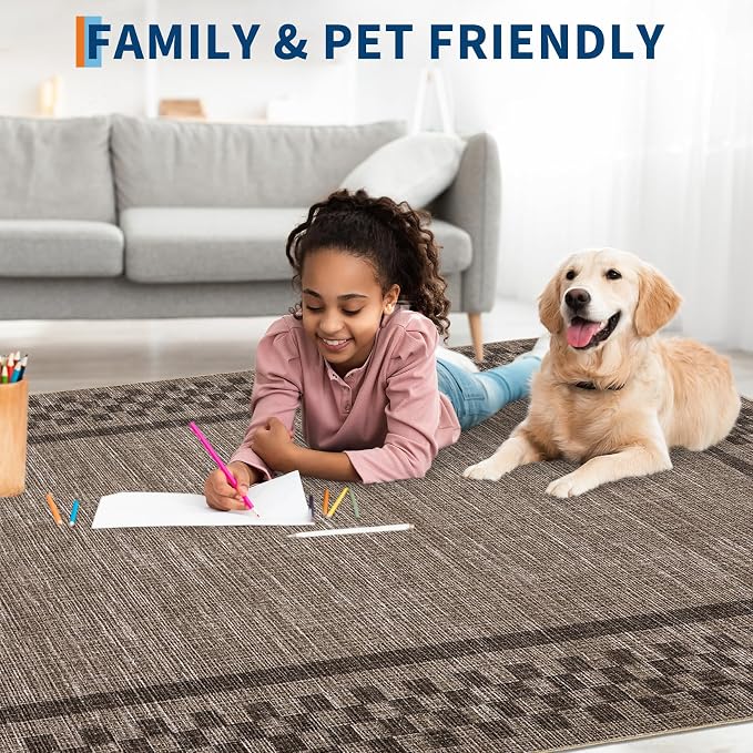 GarveeHome Area Rug 10x13 Living Room Rug Modern Bordered Soft Large Area Rugs - Image 3