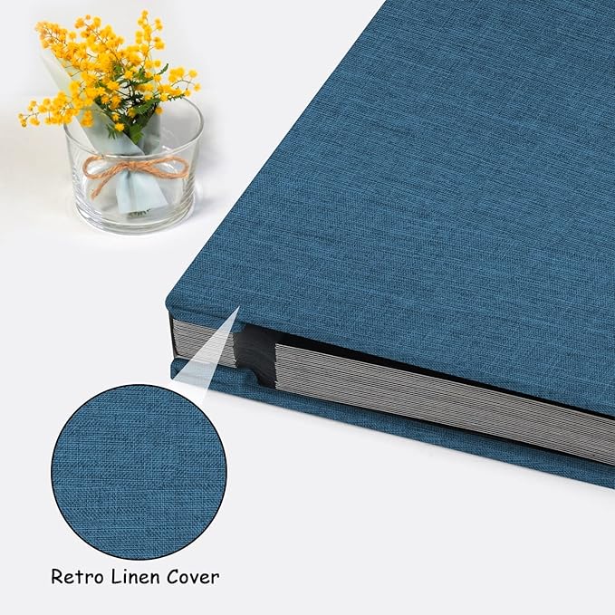 Zesthouse Photo Album Self Adhesive Pages, 60 Pages Magnetic Scrapbook Albums with Sticky Page,Photos Album Holds 8x10 & 5X7 & 4x6 & 6x8 & 3x5, Large Picture Book Ideal for Family,Wedding,Baby