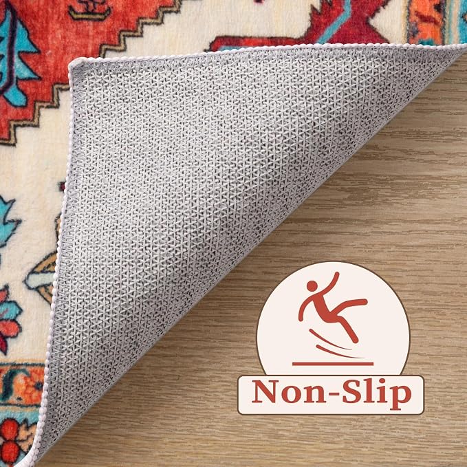 SERISSA 10x14 Area Rugs for Living Room, Large Washable Non-Slip Boho Rug - Image 4