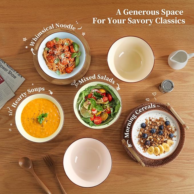 Ceramic Cereal Bowl Set of 6 - Image 4
