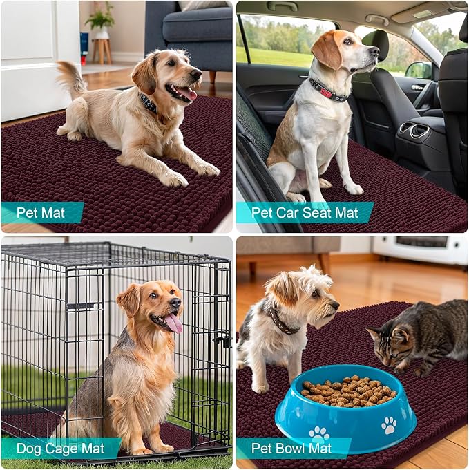 OLANLY Dog Door Mat for Muddy Paws 47x20, Absorbs Moisture and Dirt, Absorbent - Image 7