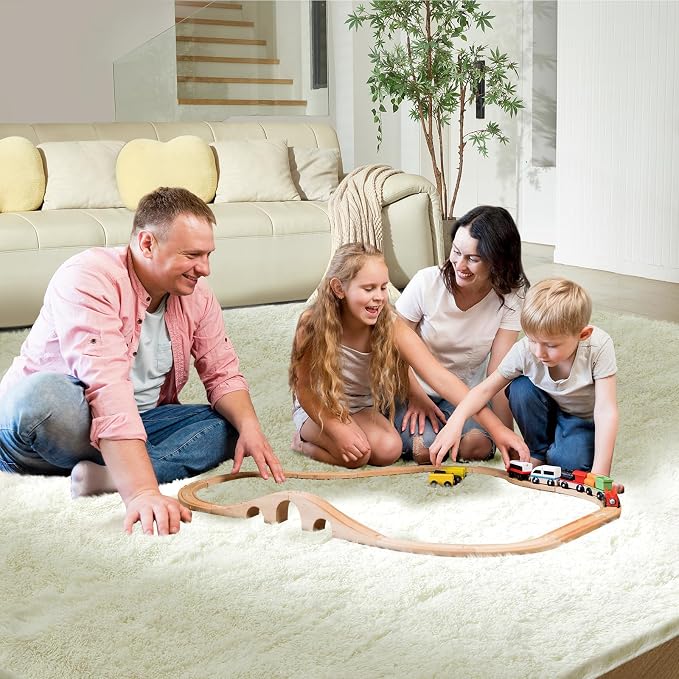 5X8 Ultra Soft Rug for Living Room, Fluffy Shag Area Rug for Bedroom, Modern - Image 3