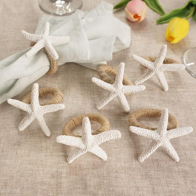 Starfish Napkin Rings Set of 12, Dinner Party, Theme Party, Coastal Table Decor - Image 2
