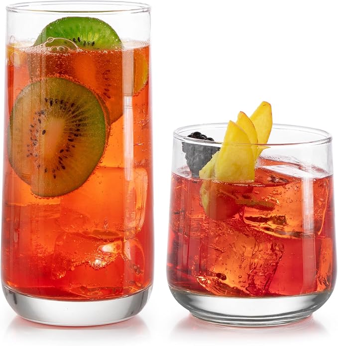 Libbey Ascent Tumbler & Rocks Drinking Glasses Set of 16, and More by Libbey