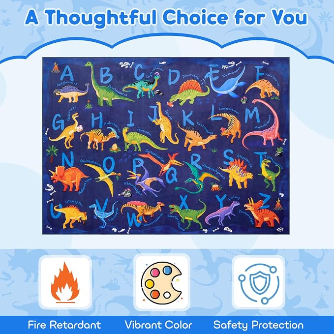 5x7 ABC Classroom Rug for Kids Playroom, Alphabet Rug - Image 4