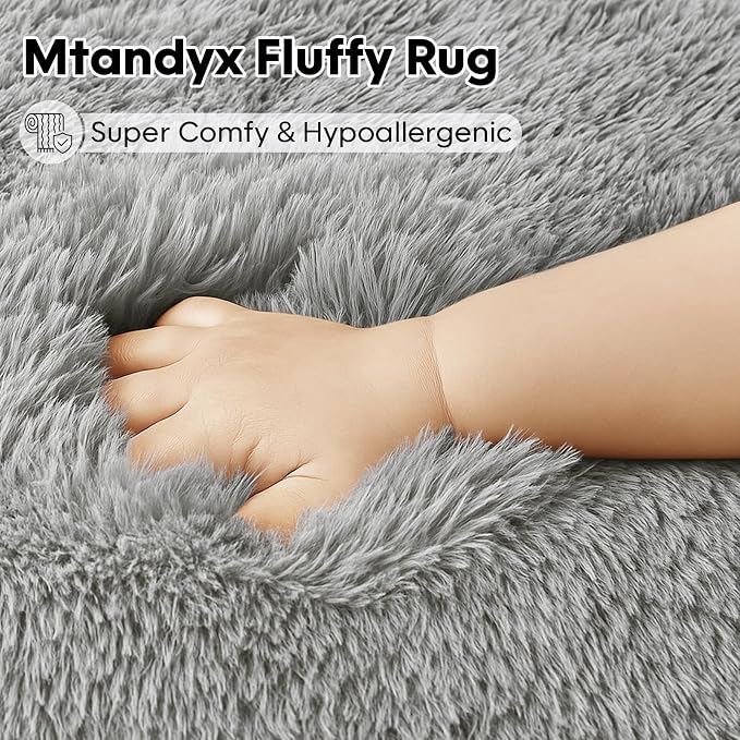 5x7ft Fluffy Plush Shag Rug, Soft Area Rug - Image 2