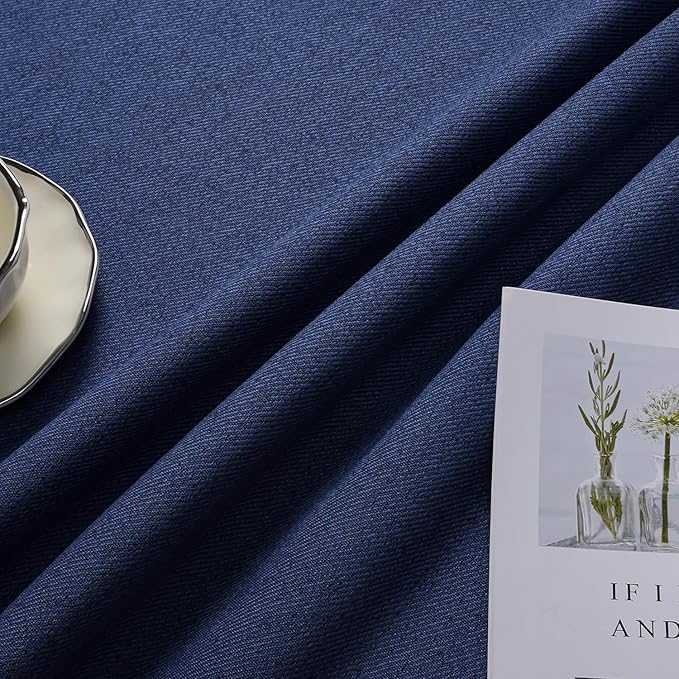 Joydeco Custom Blackout Curtains for Bedroom, Total Blackout Curtains Back Tab & Rod Pocket, Solid Thermal Insulated Window Drapes Luxury Decor for Living Room 1 Panel (Custom Size, Twilight Blue)