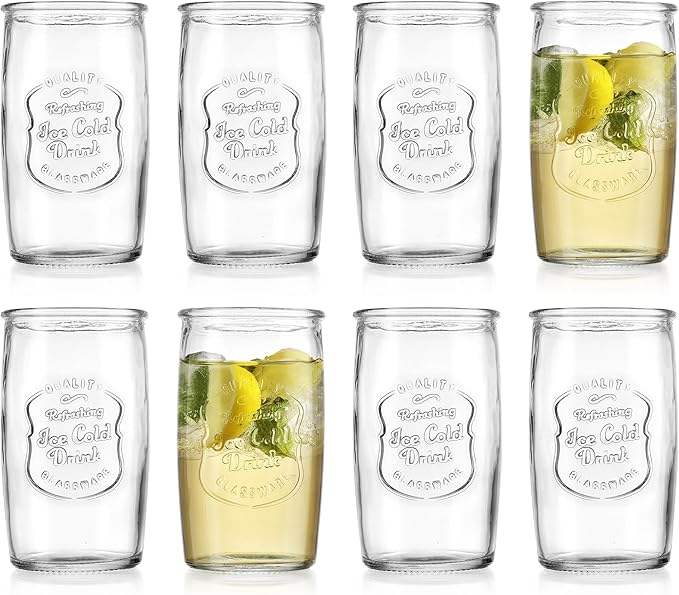 Glaver's Set of 8 Highball Glass Cups 20 OZ Stemless Tall Drinking Glasses - Image 2