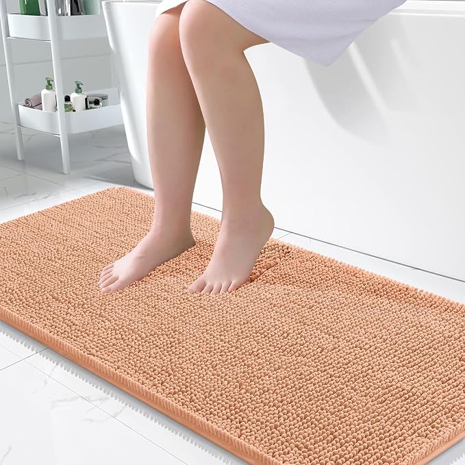 OLANLY Large Bathroom Rugs 50x30, Extra Soft Absorbent Chenille Bath Rugs by OLANLY