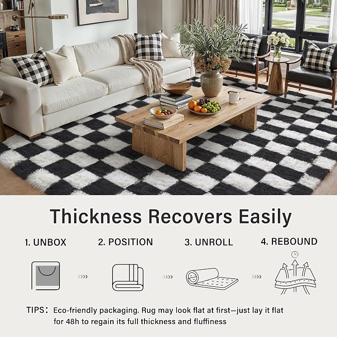 PureCozy Checkered Round Rugs 6ft - Image 7
