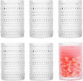 Consou Large Glasses Set of 6, 15 oz Hobnail Glassware Thick Glass Heavy Base by cosnou