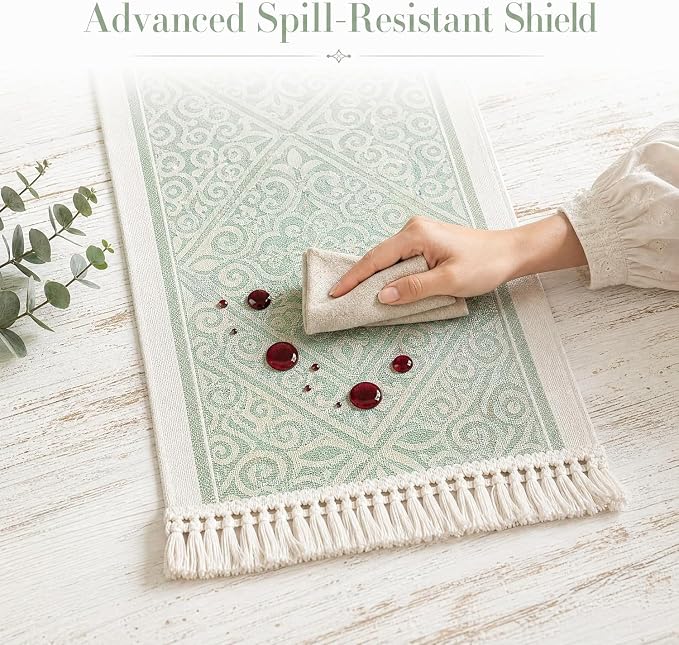 14x48 Damask Table Runner Waterproof French Vintage Dresser Scarf | Need to - Image 3