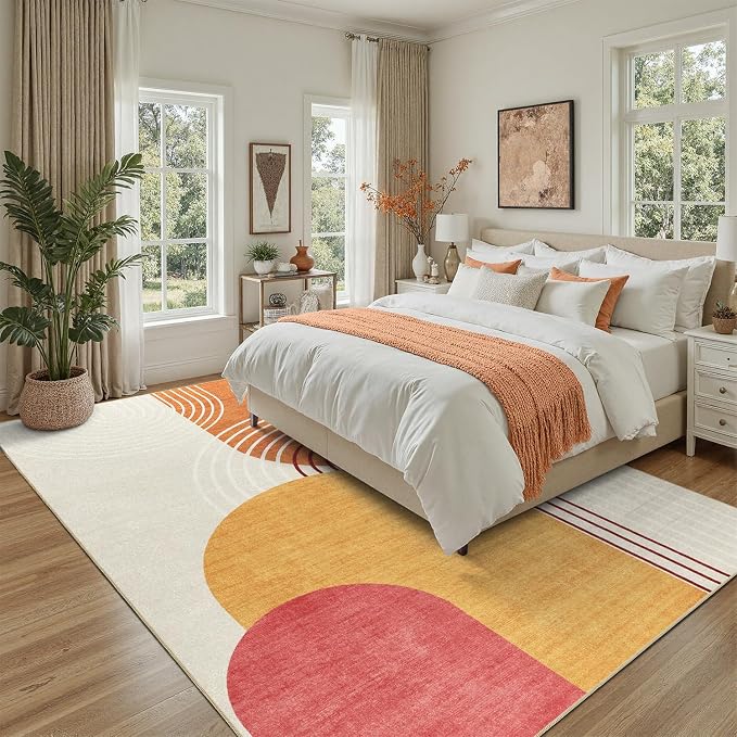 DCX Abstract Machine Washable 10x12 Rug, Mid Century Modern Rug - Image 2
