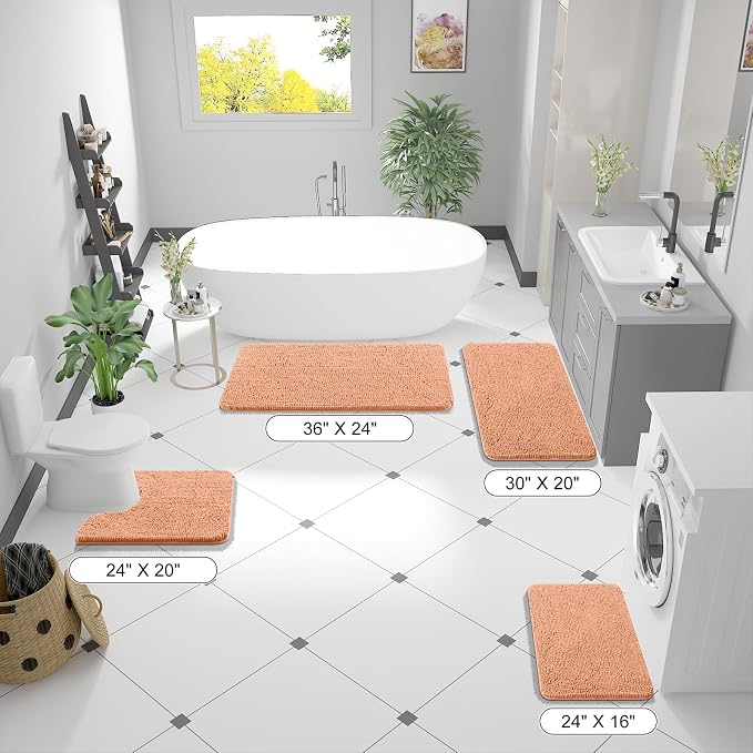 OLANLY Bathroom Rugs 30x20, Extra Soft Absorbent Chenille Bath Rugs, Rubber - Image 8