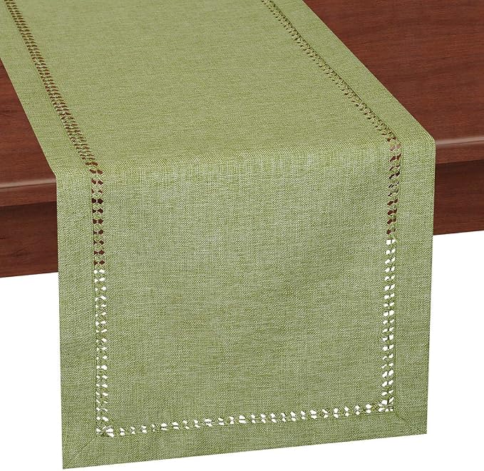Grelucgo Handcrafted Solid Color Dining Table Runner, Double-Hemstitched by Grelucgo