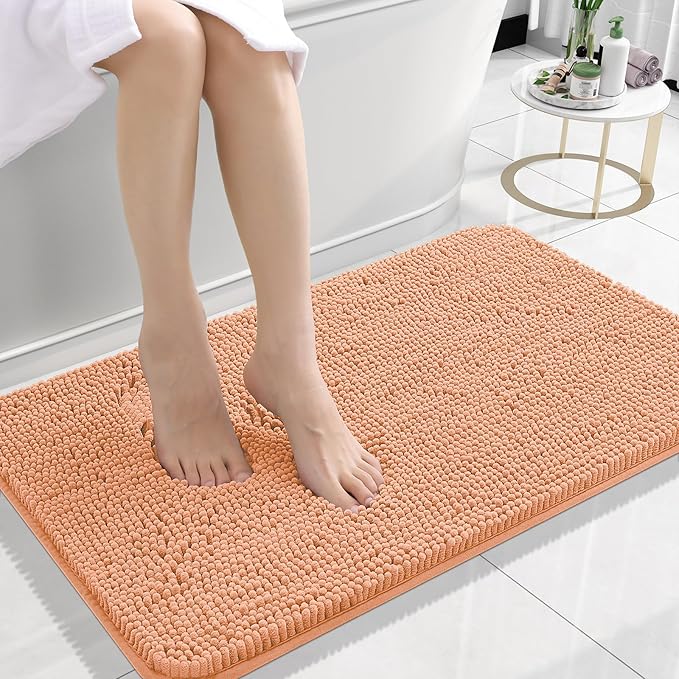 OLANLY Small Bathroom Rugs 24x16, Extra Soft Absorbent Chenille Bath Rugs by OLANLY