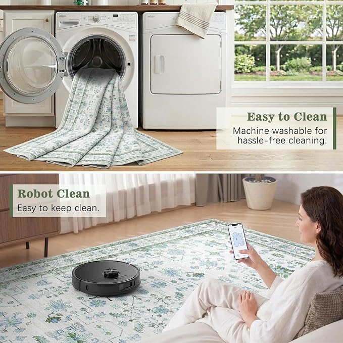 DCX Green 6x9 Rug, Kid & Pet Friendly - Image 9
