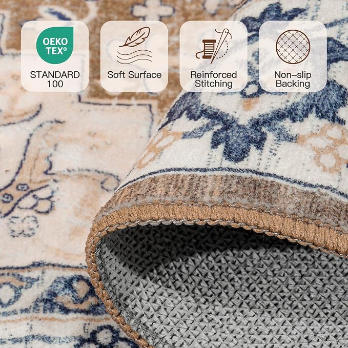 Lofus 2'6"x12' Runner Rug for Hallways, Washable Kitchen Rugs, Non-Slip Rugs - Image 4