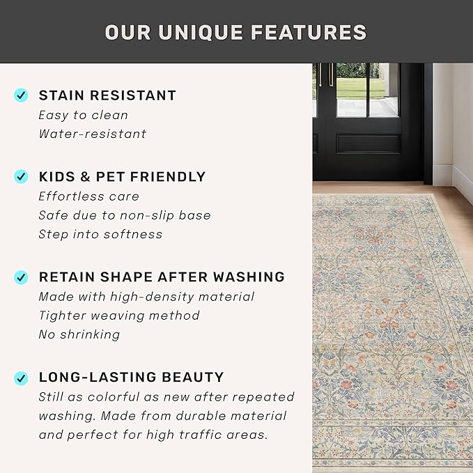Hazo Haus Floral 3x8 Wide Hallway Runner - Image 7