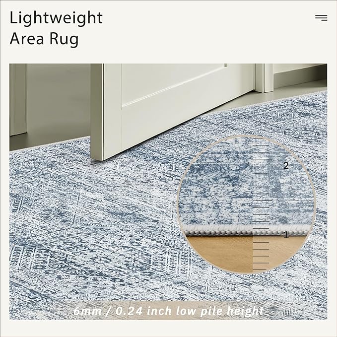 Soalmost 6x9 Area Rug for Living Room Washable 6x9 Non-Slip Modern Rugs for - Image 6