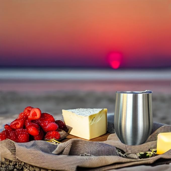 CHILLOUT LIFE 12 oz Stainless Steel Wine Tumblers 4 Pack - Image 6
