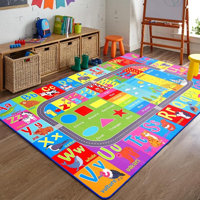 HOMORE Kids Rug, 7x10 ABC Rugs for Playroom Educational Rug for Childerns - Image 9