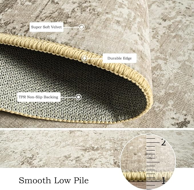 Toneed Entryway Runner Rug 2x8 for Hallway Kitchen, Washable Non-Slip Rug - Image 5