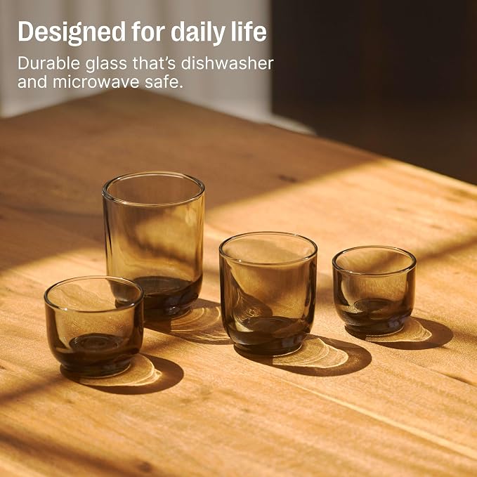 Fellow Pirch Cortado Cups 4.5 oz, Soda Lime Glass Garnet | Curved Interior - Image 7