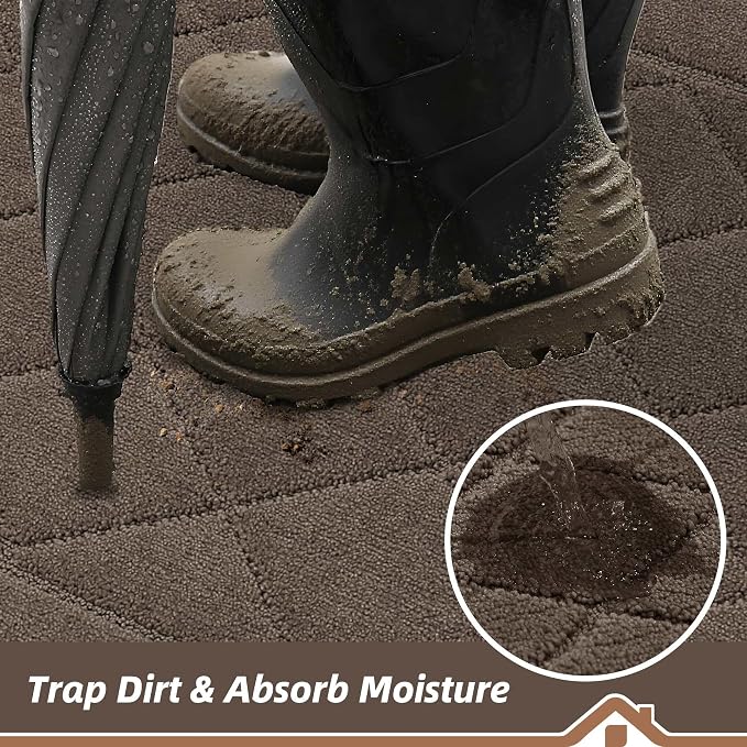 BEQHAUSE Dirt Trapper Door Mat 24" x 36", Doormat Non-Slip Entryway Rugs - Image 3