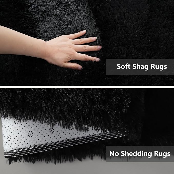 Shag Runner Rug for Bedroom Living Room 3x7 Upgrade Non-Slip Fluffy Soft - Image 4