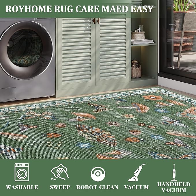 Mushroom Small Rug 2x3 Washable Door Mat Indoor Rugs - Image 4