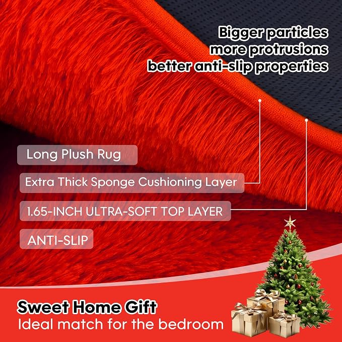 5x7 Plush Fluffy Area Rugs, Large Soft Carpet, Upgraded Non-Slip Rectangular Rug - Image 7