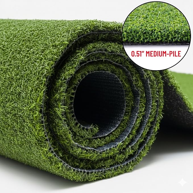 Ottomanson Artificial Grass Turf Runner Pro 31" x 22', Fake Grass Rug - Image 2