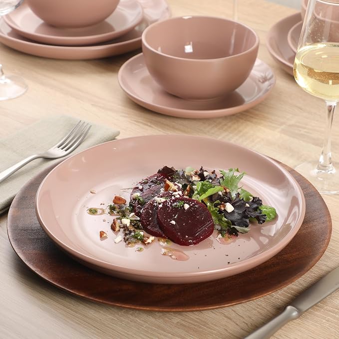 Gibson Home Rockaway 12 Piece Plates and Bowls Matte Outside/Shiny Inside Glaze - Image 2