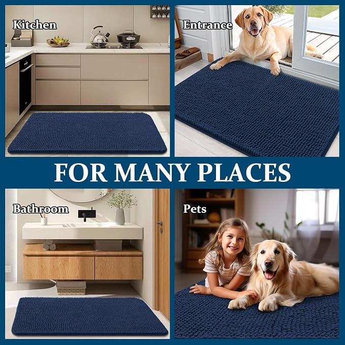 OLANLY Dog Door Mat for Muddy Paws 59x35, Absorbs Moisture and Dirt, Absorbent - Image 8