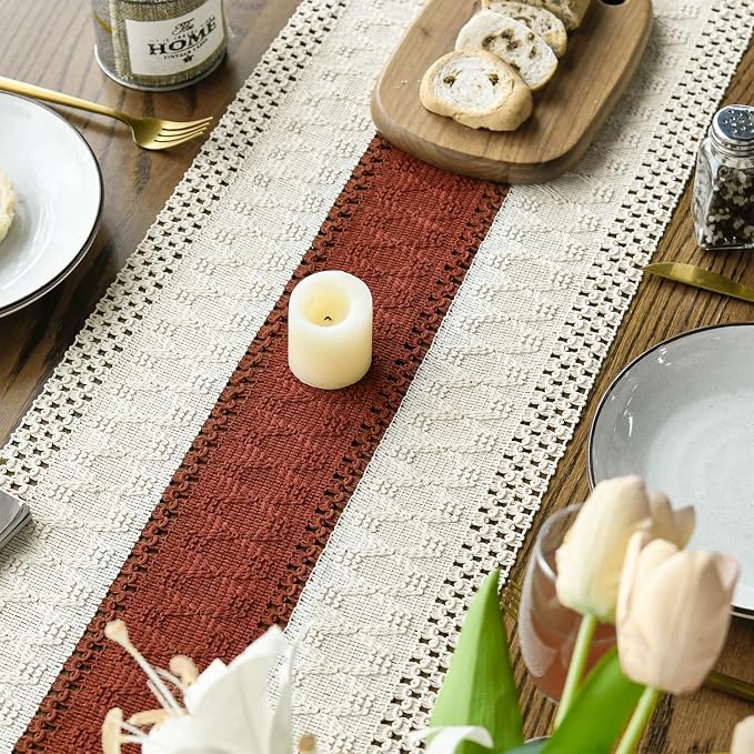 Artoid Mode Caramel Farmhouse Rustic Table Runner 12x90 Inch | Seasonal Holiday - Image 4