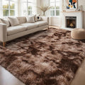 AROGAN Shag Brown Area Rug for Living Room, 5x8 Feet Washable Non-Slip Modern by AROGANAREARUG