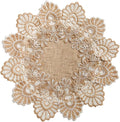 European Antique Jacquard Lace Table Doilies, Small Farmhouse Linen Embroidered by VIRFONOR