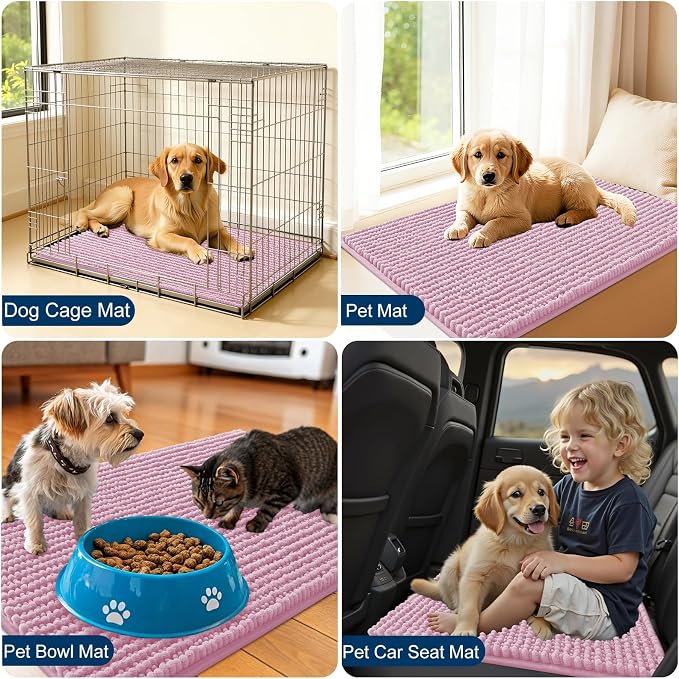 OLANLY Dog Door Mat for Muddy Paws 36x24, Ultra Absorbent Chenille Mud Doormat - Image 7